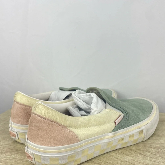 Vans Men’s slip on pro washout blue antique white canvas and suede sneakers 7 - Picture 3 of 8